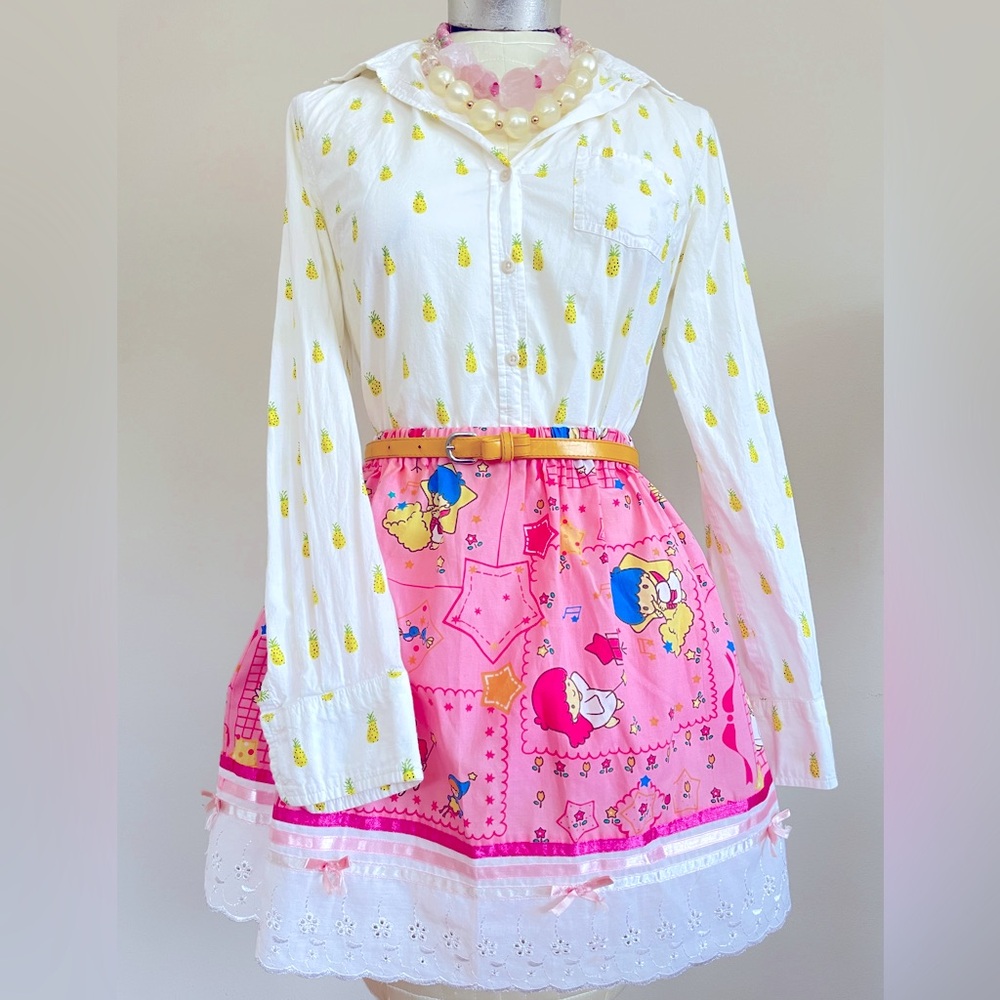Rare Sanrio cotton mini skirt: Little Twin Stars OOAK